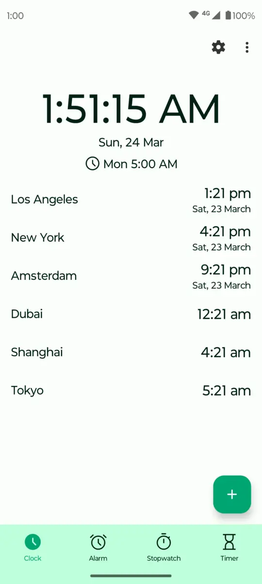 Fossify Clock: World clock