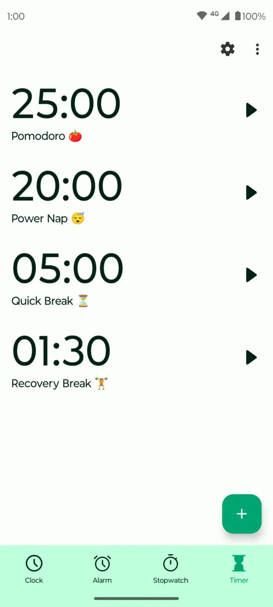 Fossify Clock: Timers