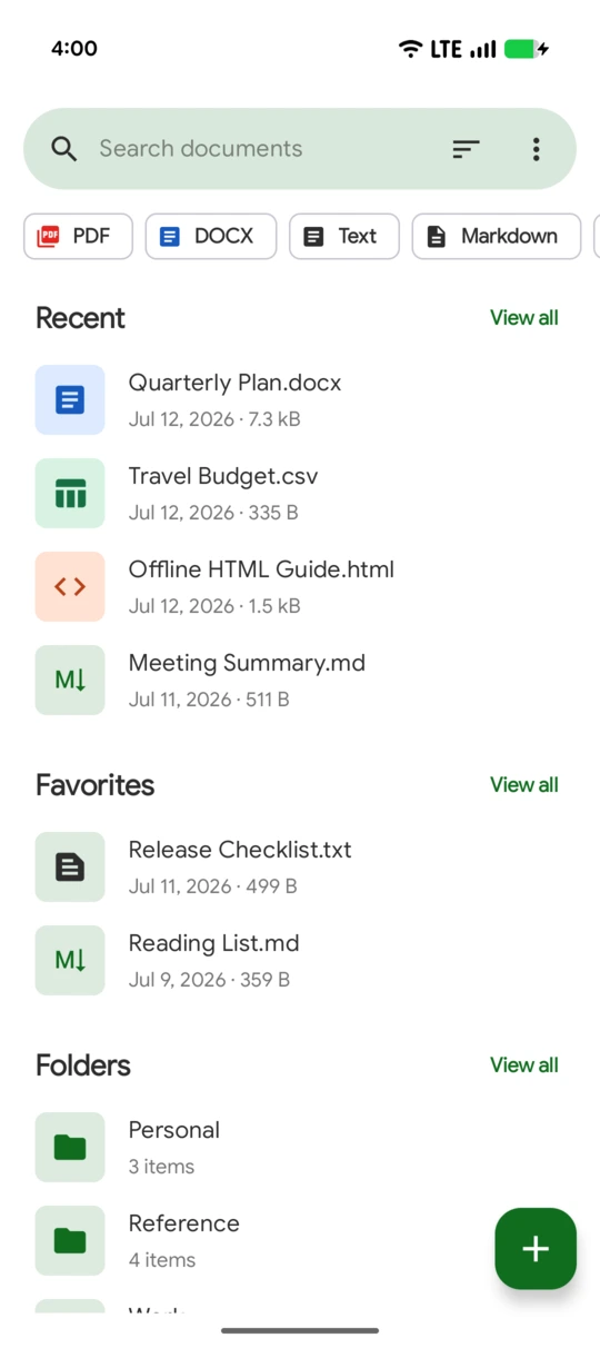 Fossify Documents: Document library