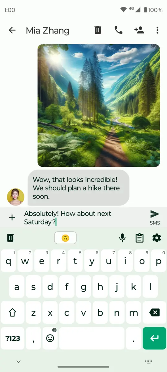 Fossify Keyboard: Typing view