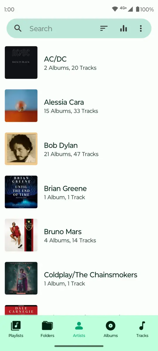 Fossify Music Player: Album library