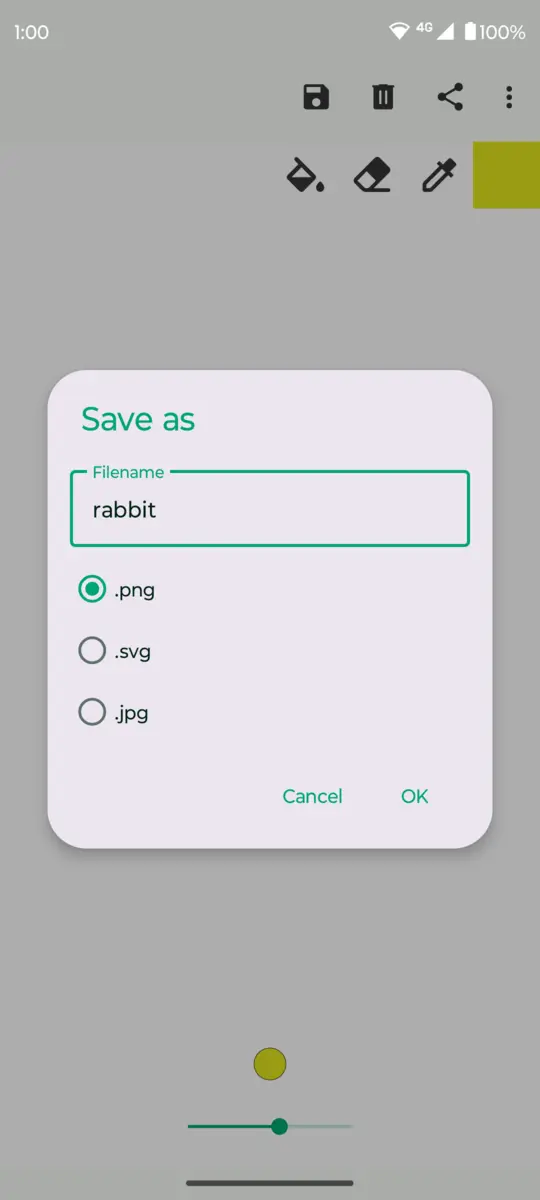Fossify Paint: Export dialog
